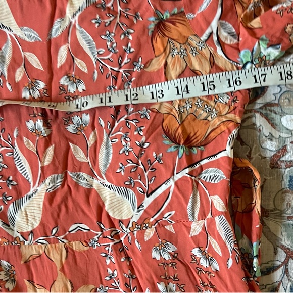 Anthro’s Jaase Boho Floral Rayon Tie Waist Midi Dress Long Sleeve Resort Size S - Picture 9 of 12